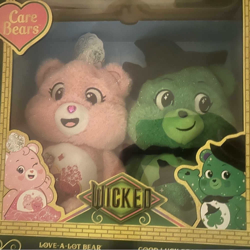 Care Bears Wicked Plush Set - Pink, Green,